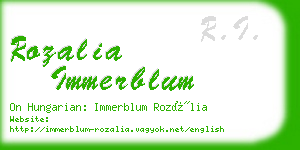 rozalia immerblum business card